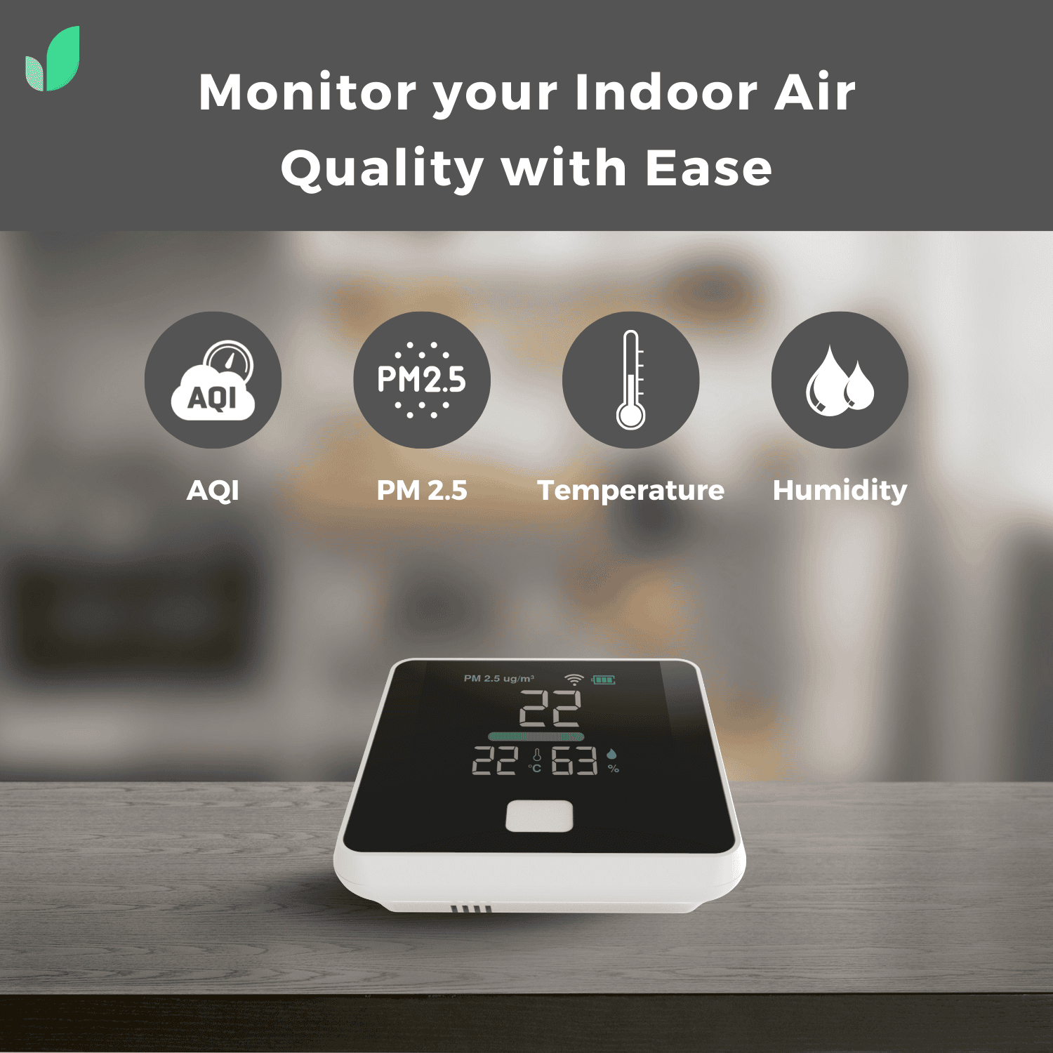 Easy check on AQI with our indoor air quality monitor | AIRTH