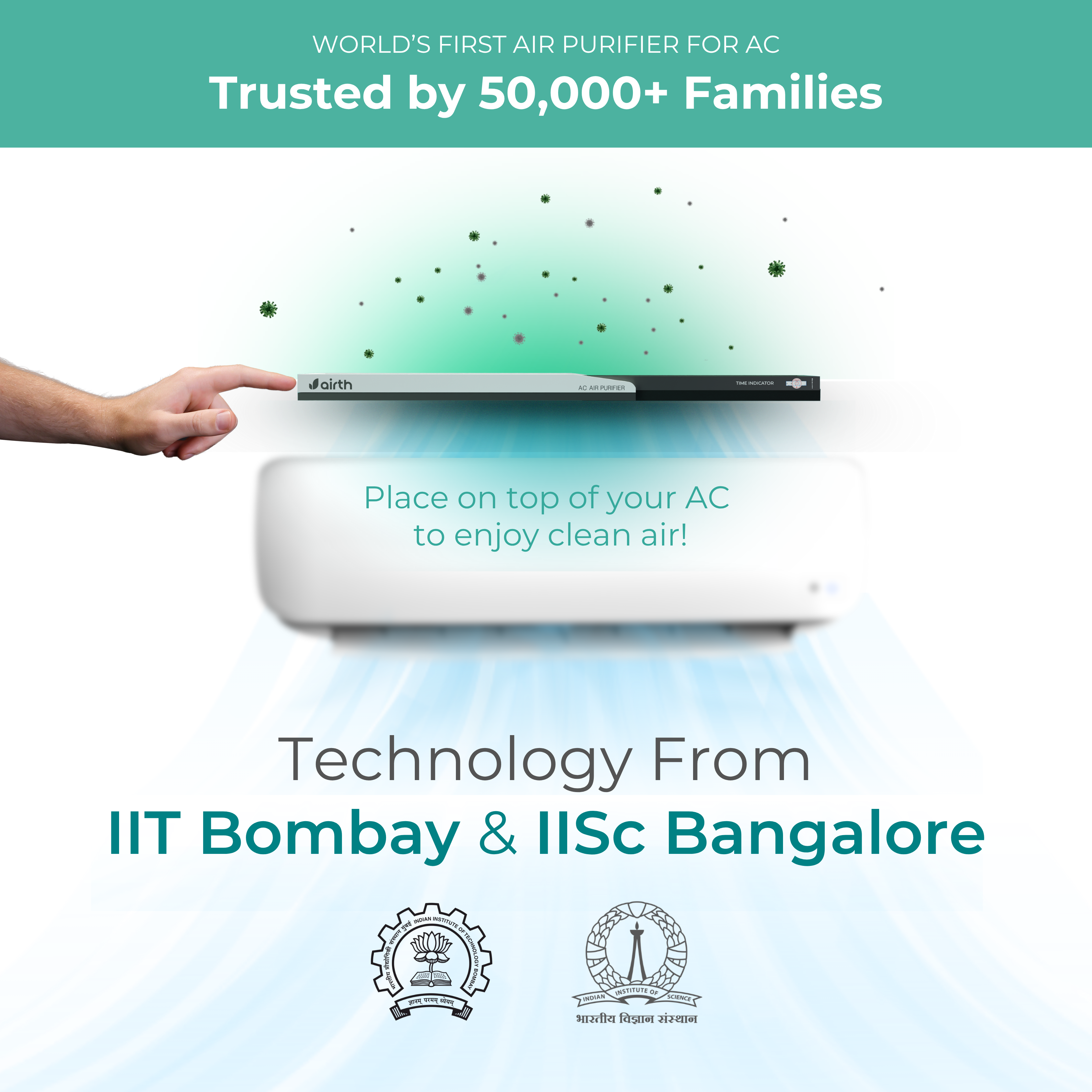Air Purifier for Split AC - Summer Edition [AQI < 300] with Time Indicator