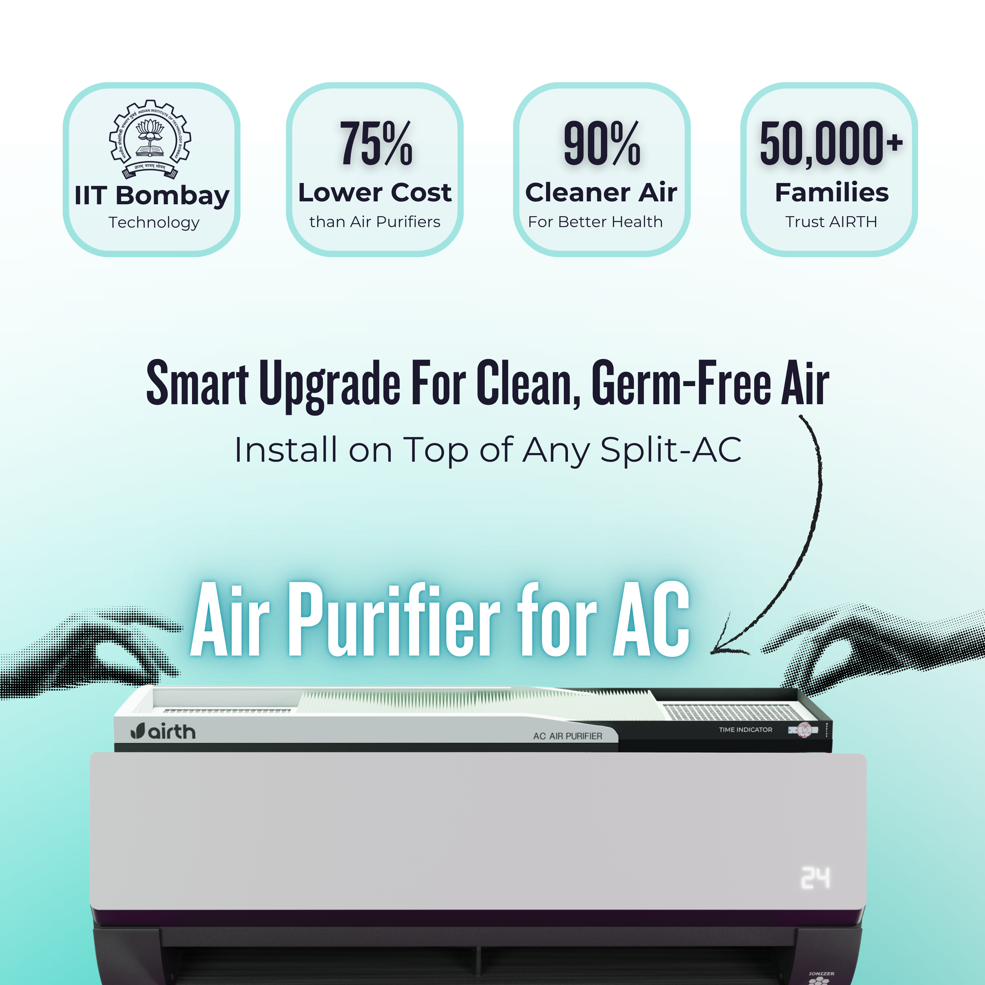 Air Purifier for Split AC - Summer Edition [AQI < 300] with Time Indicator
