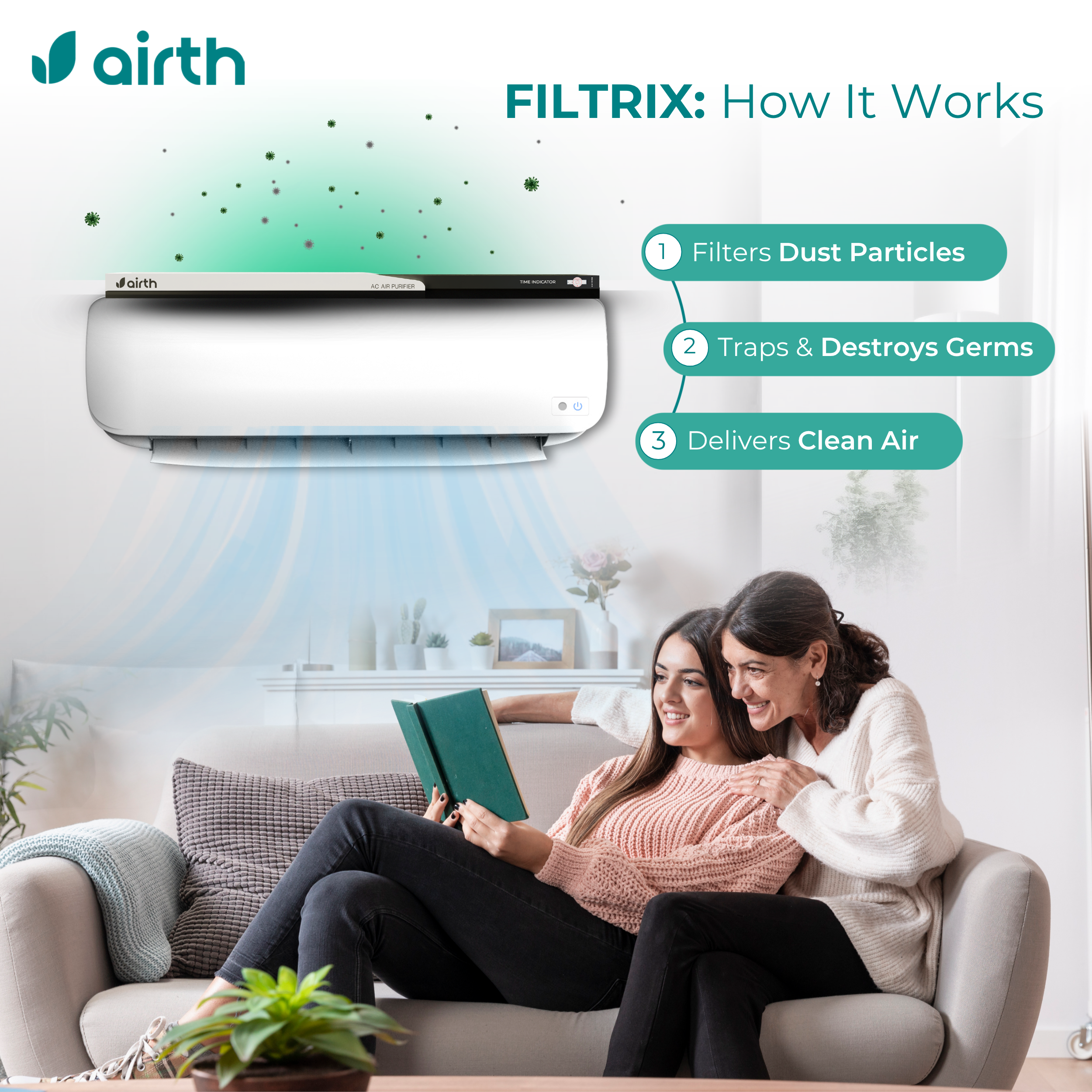 Air Purifier for Split AC - Winter Edition [AQI > 300] with Time Indicator