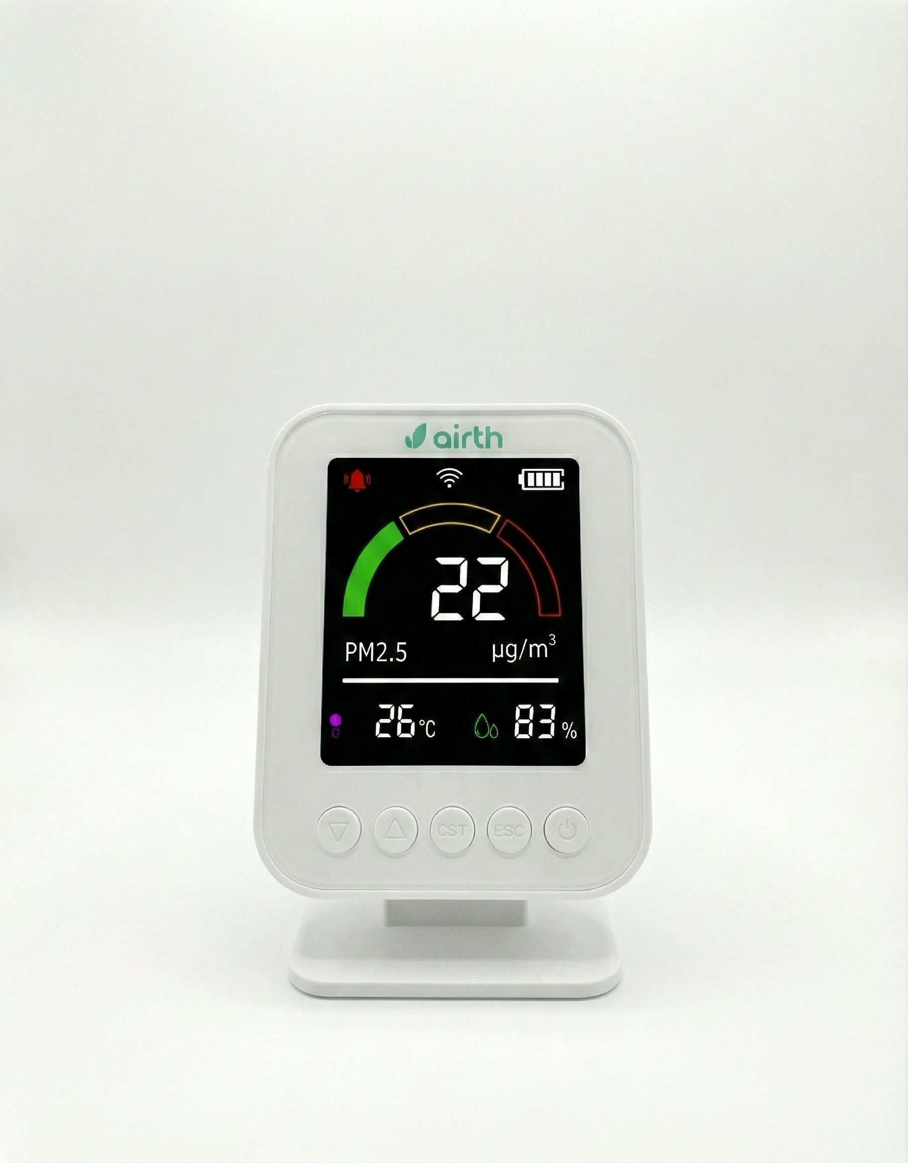 Smart Air Quality Monitor Front Image with Plain Background